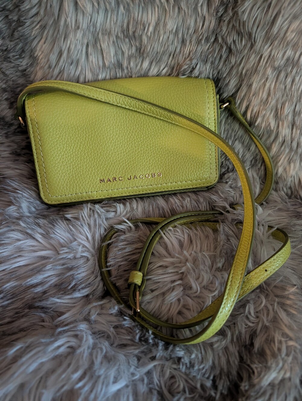 Marc Jacobs Lemon Green Leather Crossbody Bag